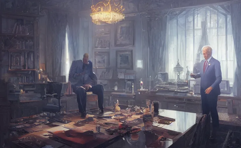 Image similar to highly detailed image of joe biden as a mason, in gta v, stephen bliss, unreal engine, fantasy art by greg rutkowski, loish, rhads, ferdinand knab, makoto shinkai and lois van baarle, ilya kuvshinov, rossdraws, tom bagshaw, global illumination, radiant light, detailed and intricate environment