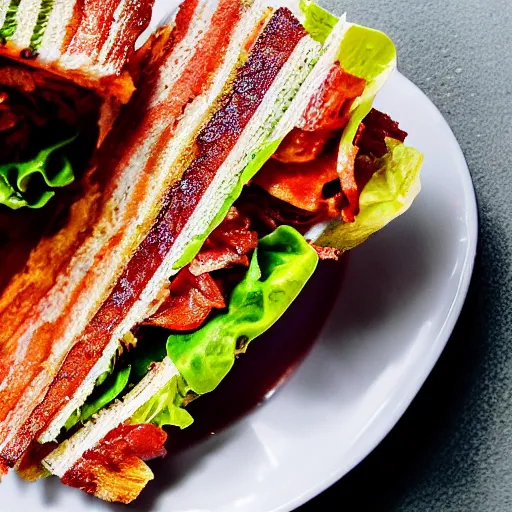 Prompt: close up high resolution photo of a blt, michelin star restaurant, very tasty, food photography, instagram, trending