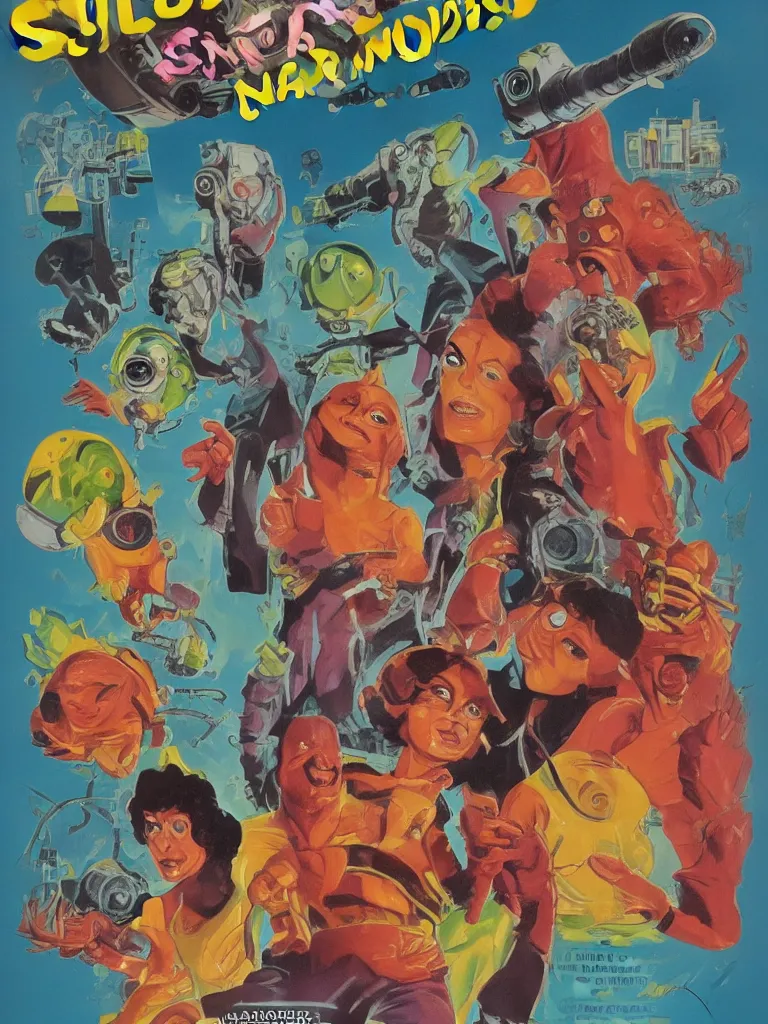 Image similar to Hollywood sci-fi movie poster for salad monsters from outer space!