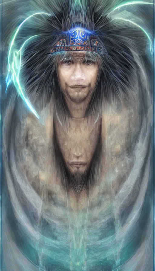 Image similar to portrait of a digital shaman, from final fantasy