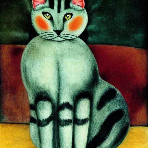 Image similar to house cat by Frida Kahlo