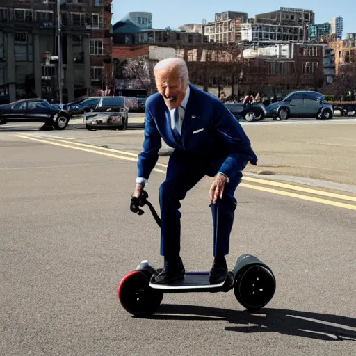 Prompt: biden riding a onewheel