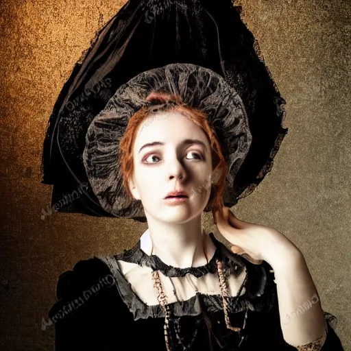 Prompt: attractive female ghost portrait , high definition, studio lighting glow Victorian clothing, windswept