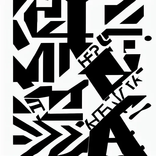 Image similar to black on white graphic design in style of eric hu, y 2 k,