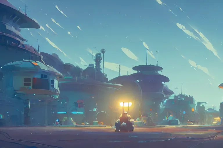 Image similar to space shipyard, cory loftis, james gilleard, atey ghailan, makoto shinkai, goro fujita, studio ghibli, rim light, exquisite lighting, clear focus, very coherent, plain background, soft painting