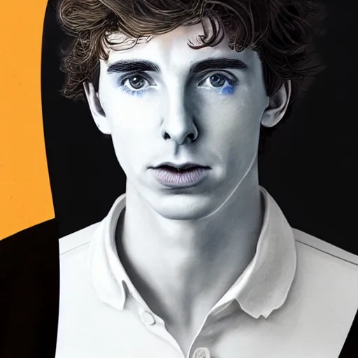 Prompt: a hybrid of benedict cumberbatch and freddie highmore and timothee chalamet, photo realistic, highly detailed, perfect face