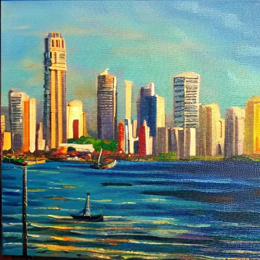 Prompt: Oil painting of Manila city, Philippines