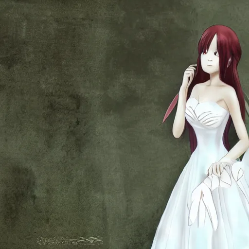 Image similar to orihime wearing wedding dress by wlop