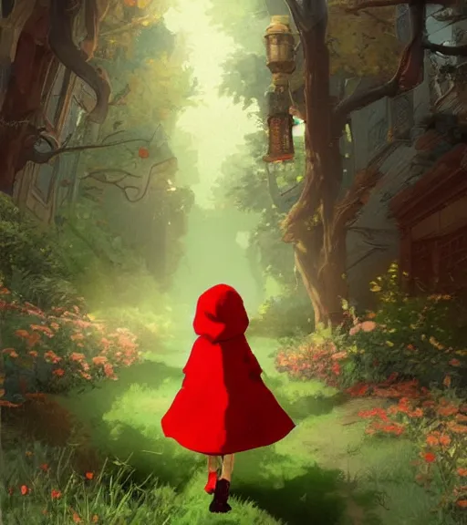 Image similar to attractive little boy character inspired in little red riding hood and cinderace, digital artwork made by akihiko yoshida and makoto shinkai