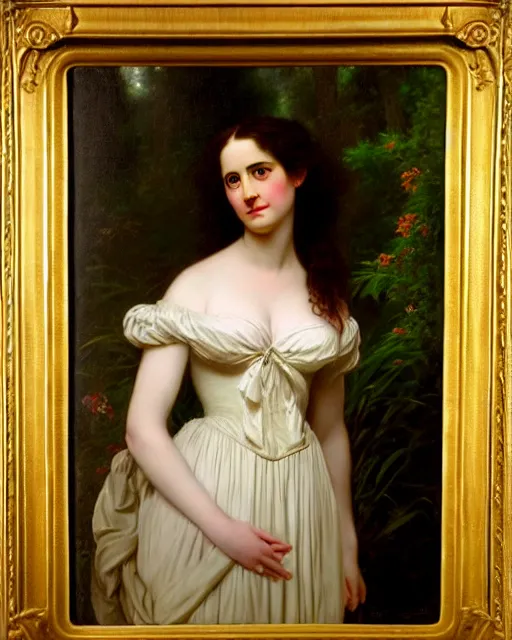 Image similar to portrait en buste of eva green vesper lynd vannessa ives by Hughes Merle, by Pierre Auguste Cot, perfectly detailed eyes, realistic fabric, abundant detail