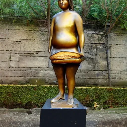 Image similar to bronze statue from a hamburger