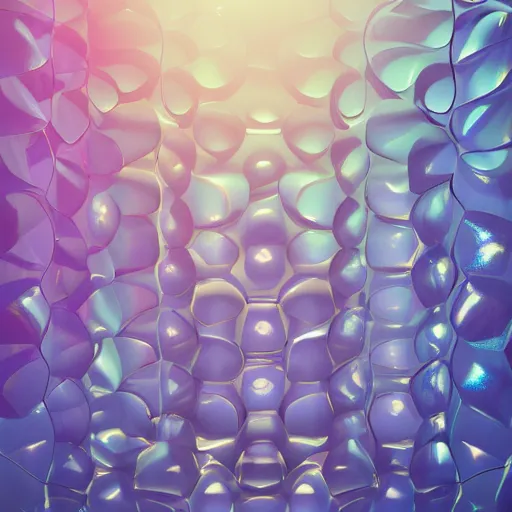 Prompt: 3 d render, magic translucent 3 d shapes, caustics, studio lighting, gemstone, magical, glowing, fruit candy, gushers, soft 3 d geometrical shapes, juicy, octane render, soft, high definition, beautiful mesh gradient colors, 1. 0 transmission, visual particles and static surrounding, clean aesthetic, blender, redshift, white background, ethereal