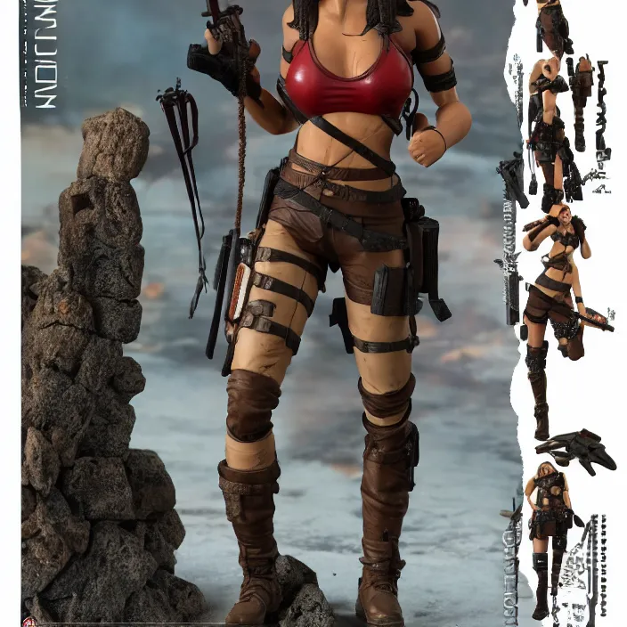 Image similar to a hot toys figure of lara croft, figurine, detailed product photo