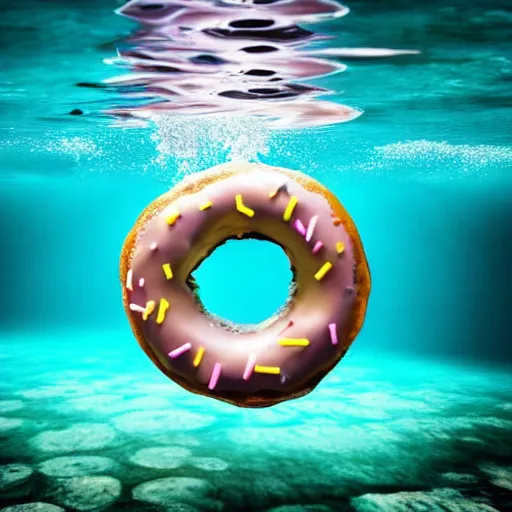 Image similar to donut under water sea , sunk deep water view , under water pictures