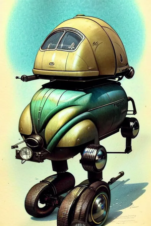 Image similar to ( ( ( ( ( 1 9 5 0 s retro future android robot fat robot scarab beetle wagon. muted colors., ) ) ) ) ) by jean - baptiste monge,!!!!!!!!!!!!!!!!!!!!!!!!!