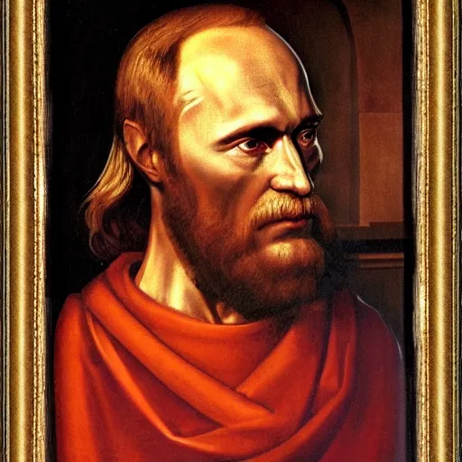 Image similar to vision of ezekiel with vladimir putin, portrait centered