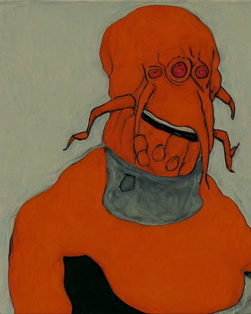 Prompt: portrait of zoidberg by egon schiele in the style of greg rutkowski