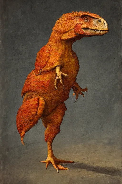 Image similar to t rex chicken, renaissance