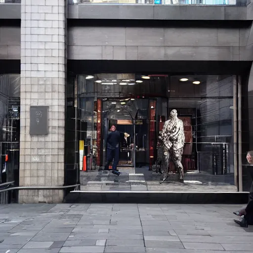 Image similar to “Andrew Tate standing outside Bootle Strand in Liverpool, photorealism, 8k, intricate details”