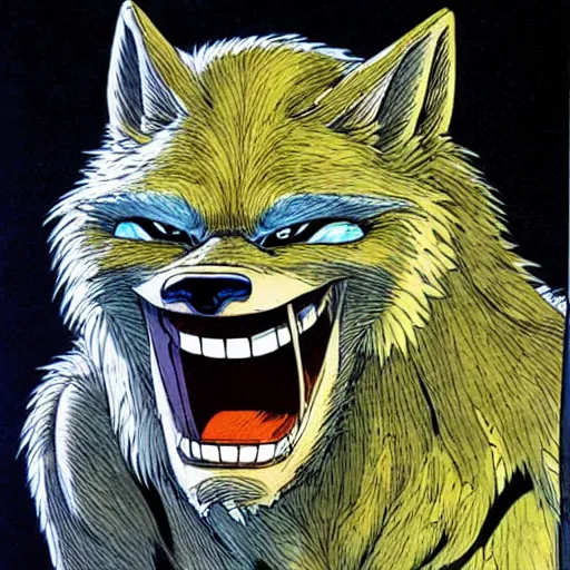 Prompt: werewolf, art by akira toriyama