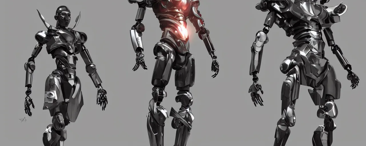 Image similar to futuristic cyberpunk african warrior concept inspired anime robot, futuristic look, highly detailed body, very powerful, photorealistic camera shot, bright studio setting, studio lighting, crisp quality and light reflections, unreal engine 5 quality render