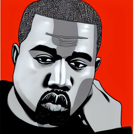 Prompt: kanye west by hirohiko araki