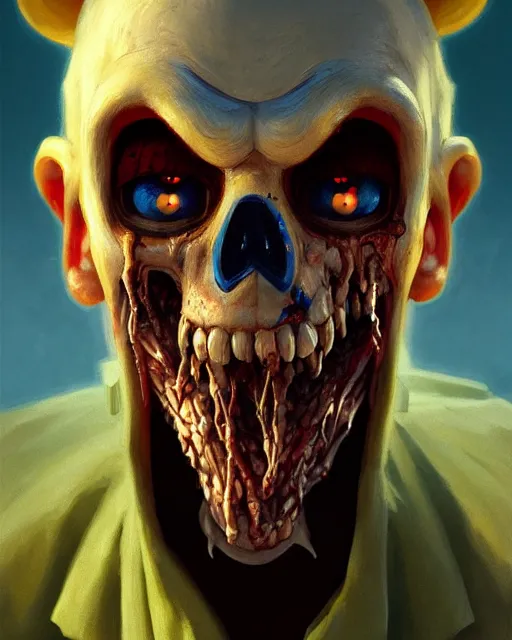 Image similar to medium - shot oil portrait of a zombie played by donald duck, artstation, highly detailed digital painting, smooth, global illumination, fantasy art by greg rutkowsky, karl spitzweg, leyendecker