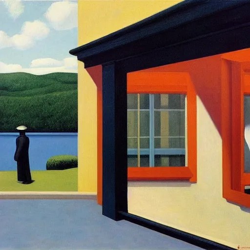 Image similar to Magritte by Edward hopper