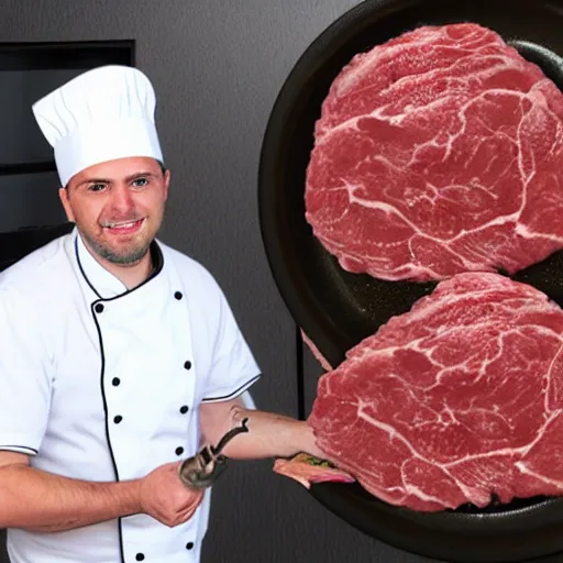 Image similar to man cooking, human meat