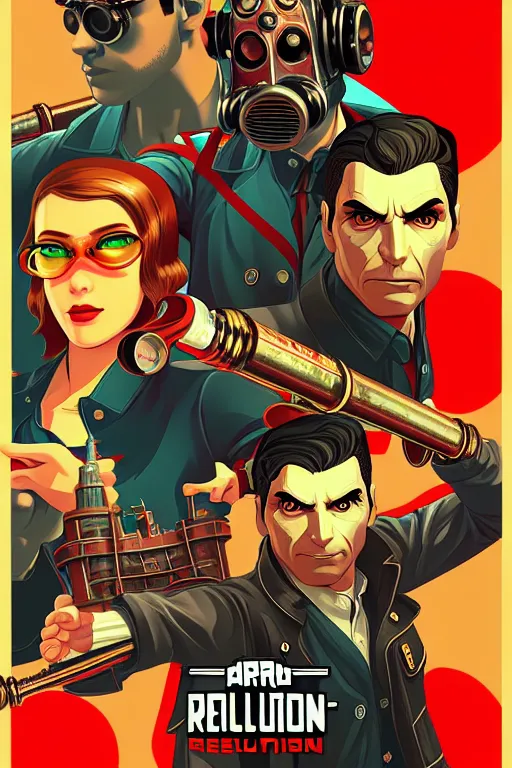 Image similar to 8 k hd poster of revolution, pop art, pixel, bioshock art style, gta chinatown art style, 8 k uhd character details, 8 k uhd art by artgerm richard hamilton and mimmo rottela