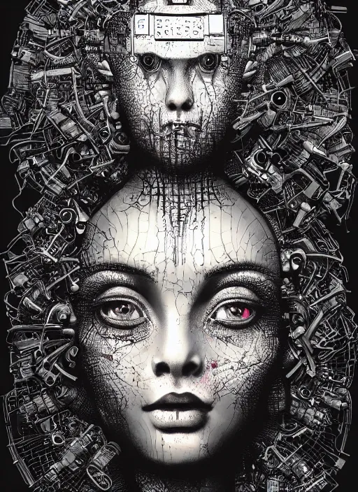 Image similar to Robot goddess painting by Dan Hillier, trending on artstation, artstationHD, artstationHQ, 4k, 8k