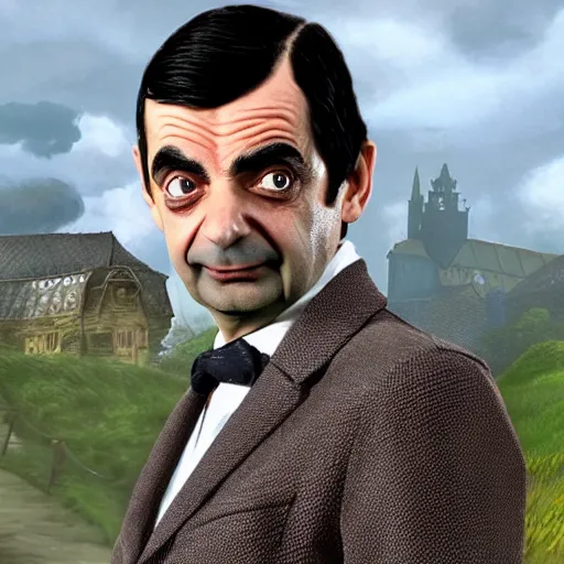 Prompt: Mr.Bean and the witcher