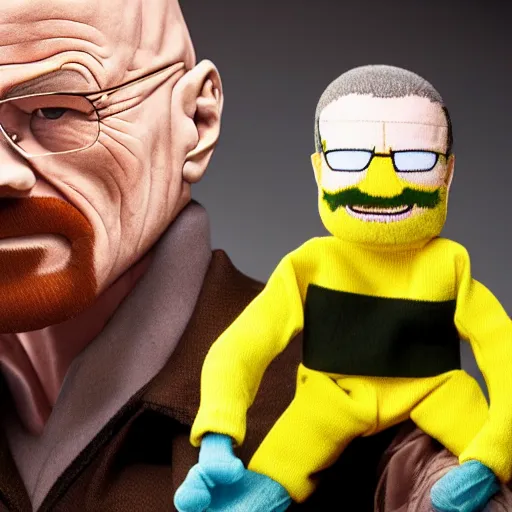 Image similar to Walter White with a Jesse Pinkman sock puppet