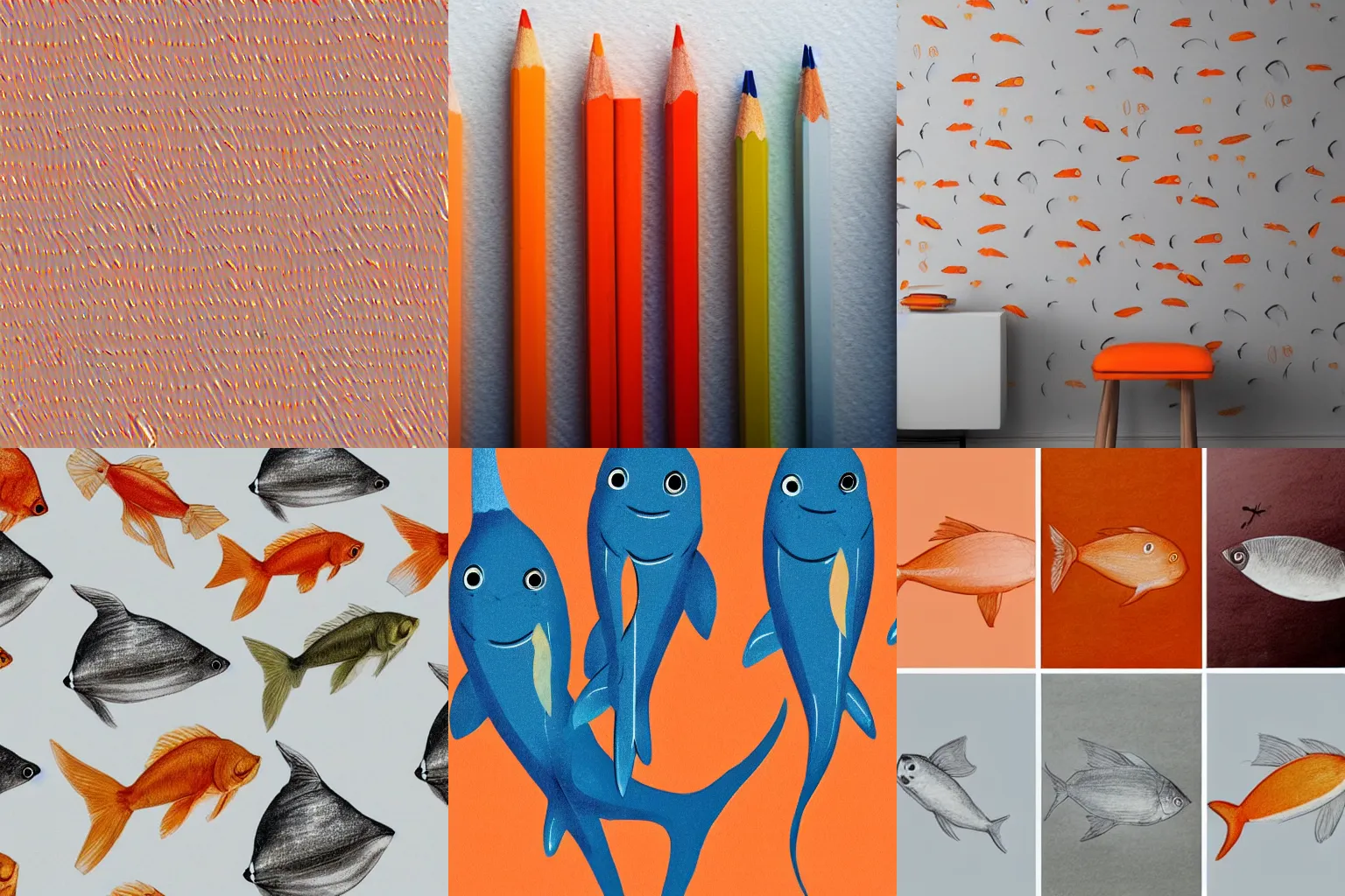 a minimalistic wallpaper with pencil drawings of many | Stable