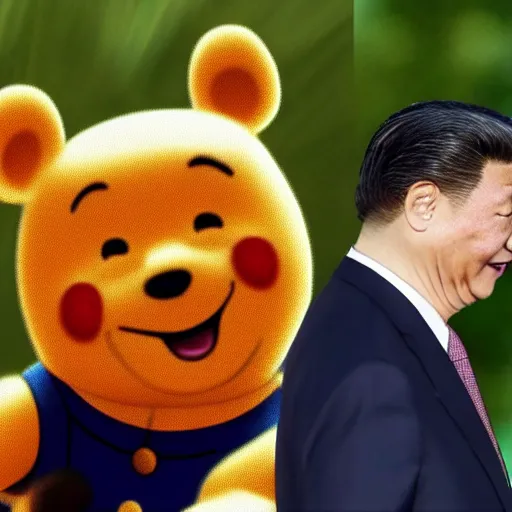 Image similar to Xi Jingping with the face of Winnie the Pooh