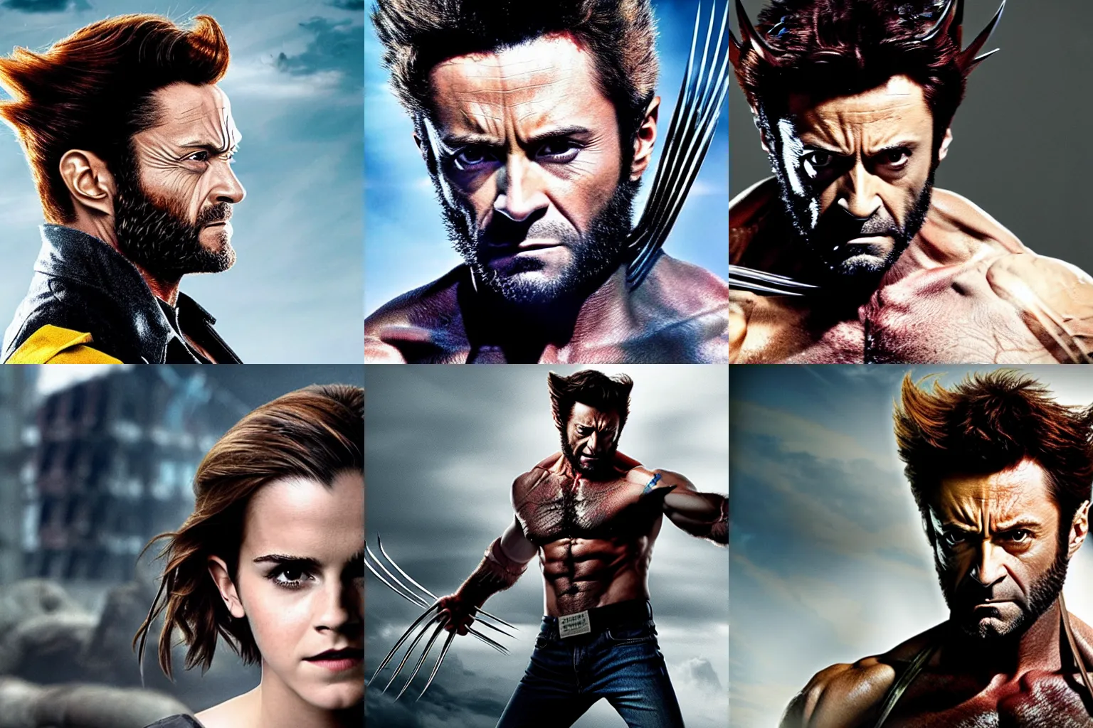 Prompt: a promo photo of wolverine played by emma watson, movie shot, professional photo, very detailed