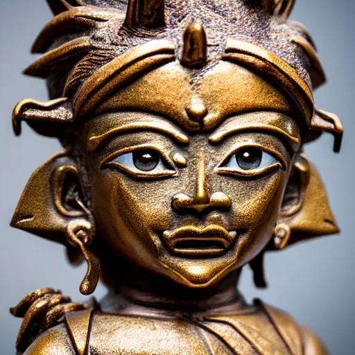 Prompt: photo of fragmented Bronze Babylonian sculpture of Goku made of Bronze, Bronze!! (EOS 5DS R, ISO100, f/8, 1/125, 84mm, postprocessed, crisp face, facial features)