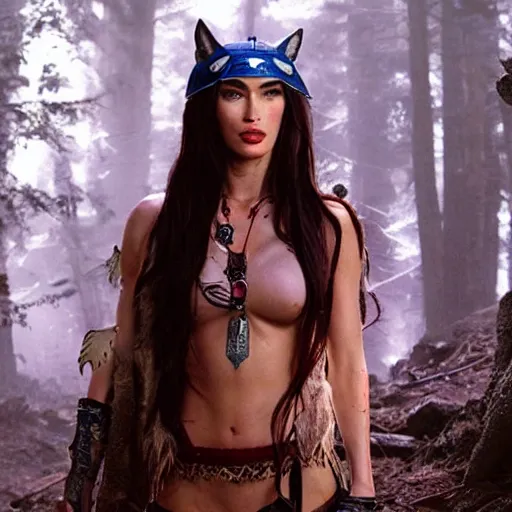 Image similar to megan fox as princess mononoke