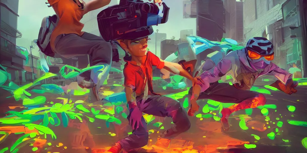 Image similar to 3 d render graffiti elemental flush of force nature micro world fluo, art gta 5 cover, official fanart behance hd artstation by jesper ejsing, by rhads, makoto shinkai and lois van baarle, ilya kuvshinov, ossdraws