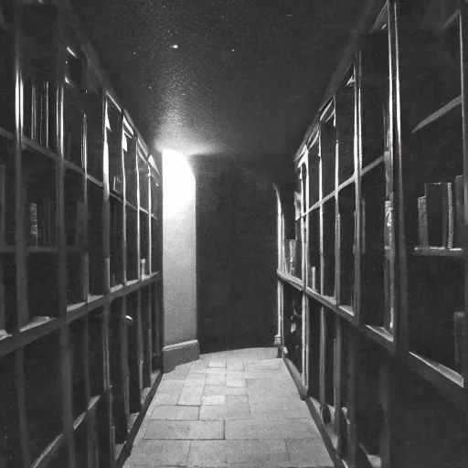 Prompt: a gloomy shadowy midnight crypt room full of darkness with bookshelves. contrast:0, brightness:0. tags: chiaroscuro, darkframe, gothic. Low contrast, dim. This is a dim image.