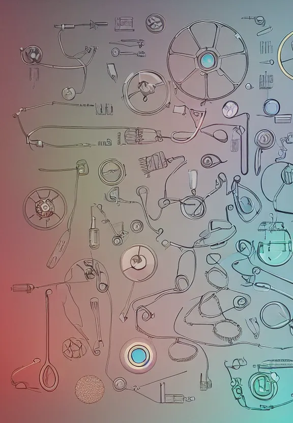 Prompt: clean, technology, weird stuff, medical diagram, gem - tones, muted color, hyperrealism, stage lighting