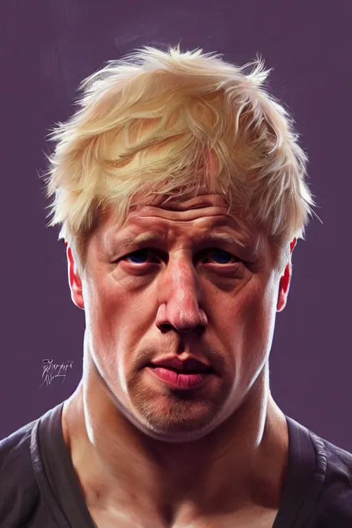 Image similar to Boris Johnson as Rocky Balboa, realistic portrait, symmetrical, highly detailed, digital painting, artstation, concept art, smooth, sharp focus, illustration, cinematic lighting, art by artgerm and greg rutkowski and alphonse mucha