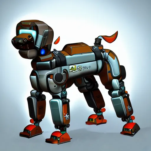 Prompt: ss 1 3 robo borg hound, medical mecha canine, digital art, furaffinity, deviantart