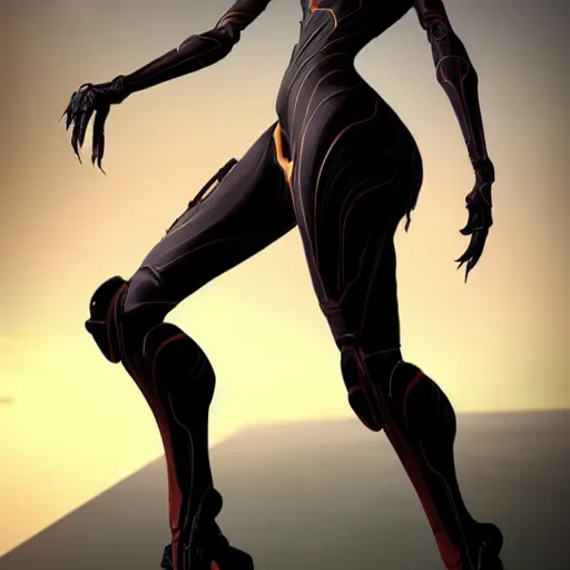 Image similar to beautiful and stunning giant female warframe, doing an elegant pose, looming over ant pov, pov looking up at from the ground from her feet, slick elegant design, sharp claws, detailed shot legs-up, highly detailed art, epic cinematic shot, realistic, professional digital art, high end digital art, DeviantArt, artstation, Furaffinity, 8k HD render, epic lighting, depth of field