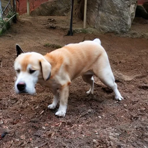 Prompt: new species that look mostly like a dog with some cat features