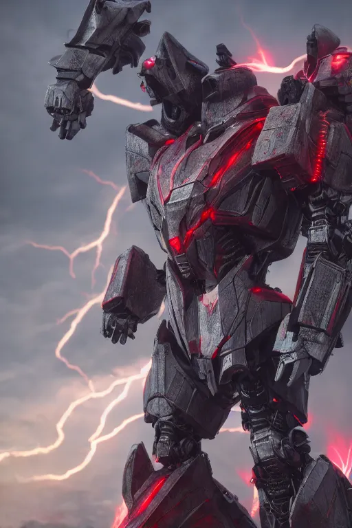 Image similar to hyper detailed cinematic rendering with volumetric lightning and ray tracing, azure crimson skinny full body armored core, weathering armor plating, endoekeleton exposure, 8 k, octane render, unreal engine, ray tracing