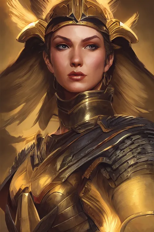 Image similar to amazon valkyrie athena, d & d, fantasy, portrait, highly detailed, headshot, digital painting, trending on artstation, concept art, sharp focus, illustration, art by artgerm and greg rutkowski and magali villeneuve