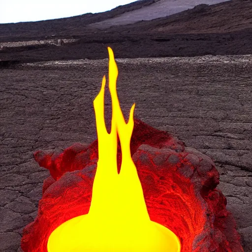 Prompt: very big pot of lava