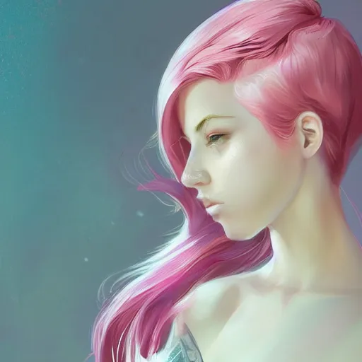 Image similar to teen girl, pink hair, gorgeous, amazing, elegant, intricate, highly detailed, digital painting, artstation, concept art, sharp focus, illustration, art by Ross tran