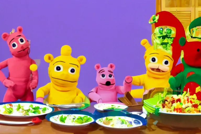 Image similar to wikihow to prepare a 5 course teletubby feast